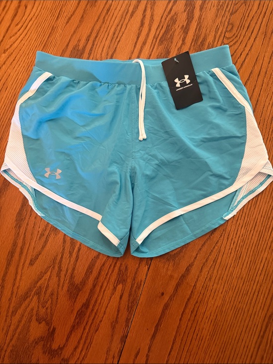 Under Armour Pants - Under Armour Women's Aqua Teal Athletic Shorts with White Trim